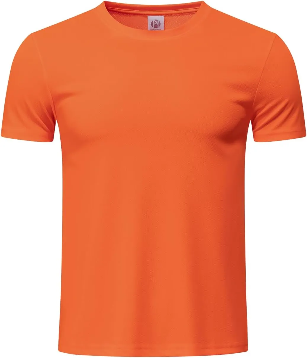 TanBridge 5 Pack Men's Athletic T Shirts Quick Dry Lightweight Short Sleeve Running Shirts for Running Workout Hiking Fishing