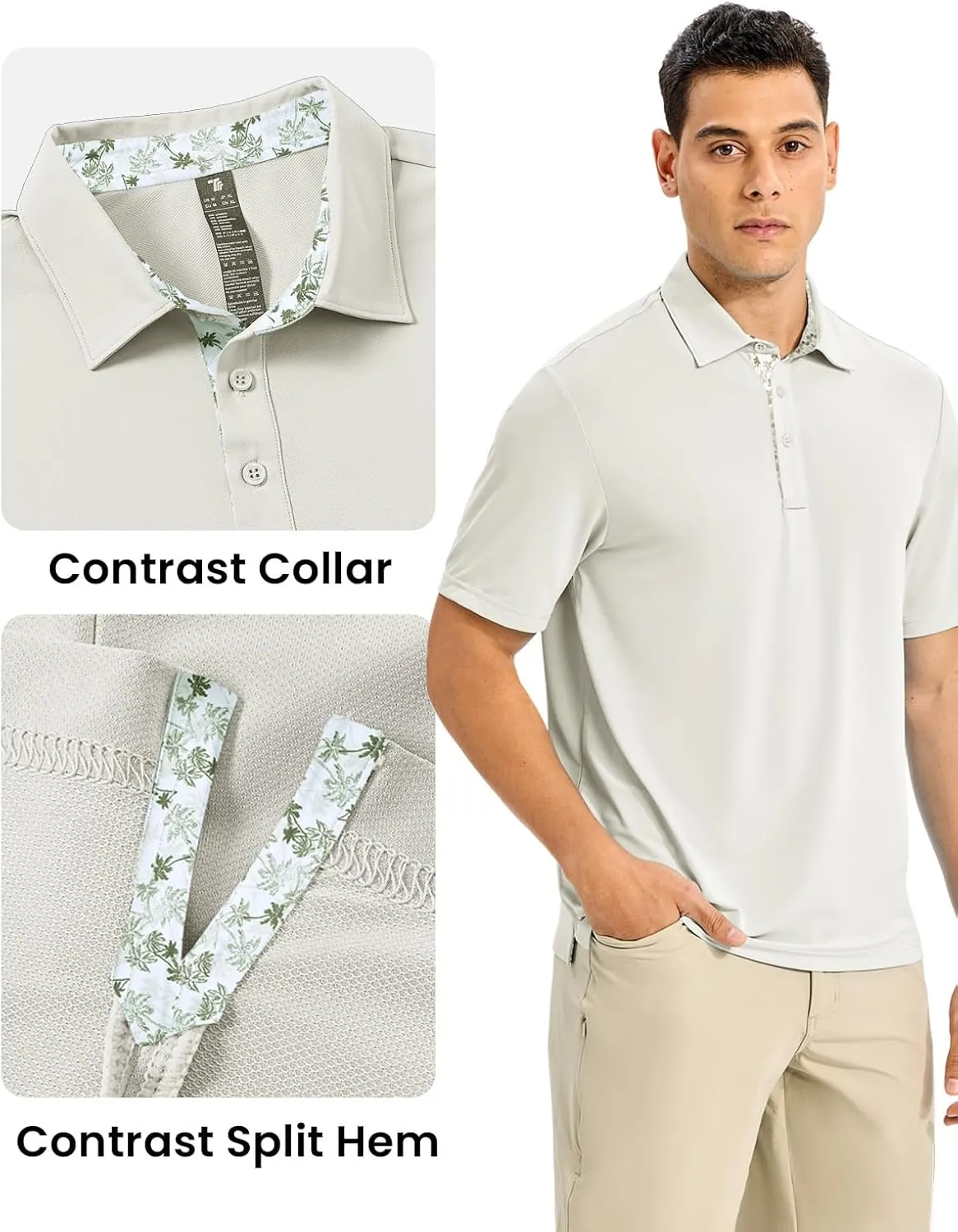 TBMPOY Men's Polo Shirts Short Sleeve 3-Button Golf Moisture Wicking Athletic Tennis T-Shirts Casual Collared Shirt