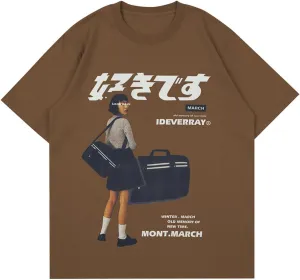 Vamtac Graphic Tees for Women Y2K Oversized Tshirts Japanese Streetwear Tops Casual Loose Summer Cotton Unisex