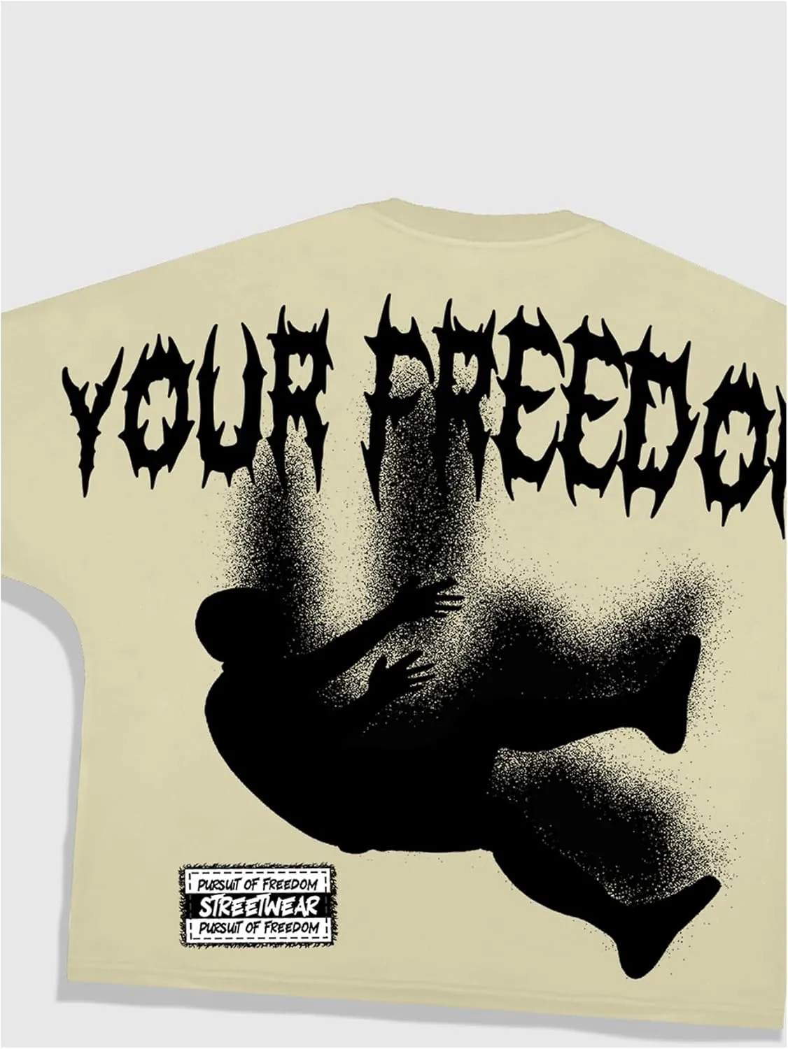 Verdusa Men's Oversized Graphic Tees Letter Print Short Sleeve Loose Fit Summer Tops