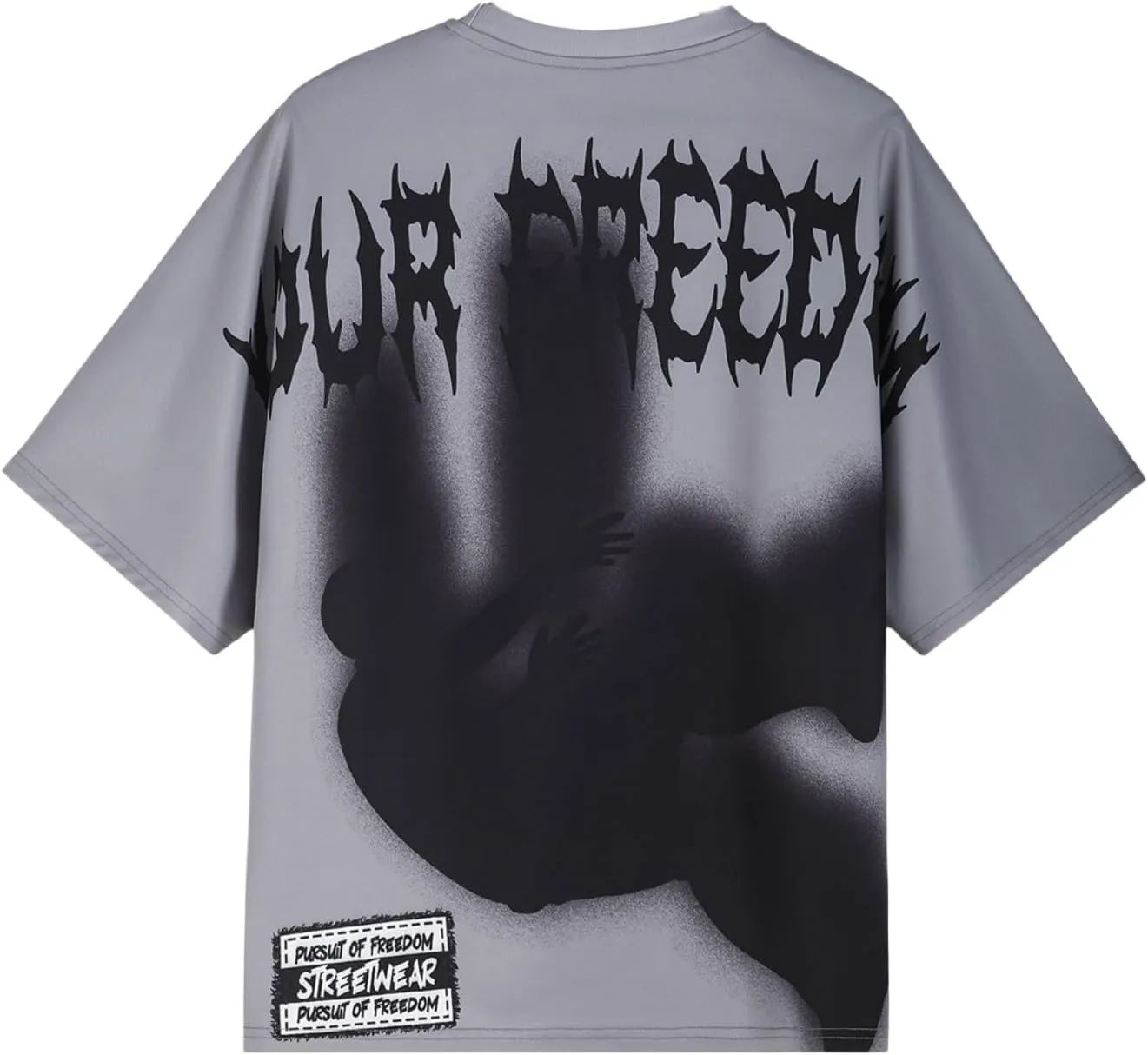 Verdusa Men's Oversized Graphic Tees Letter Print Short Sleeve Loose Fit Summer Tops