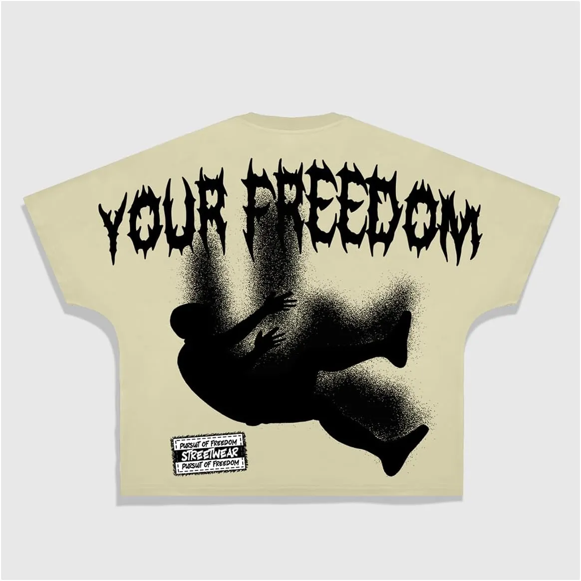 Verdusa Men's Oversized Graphic Tees Letter Print Short Sleeve Loose Fit Summer Tops