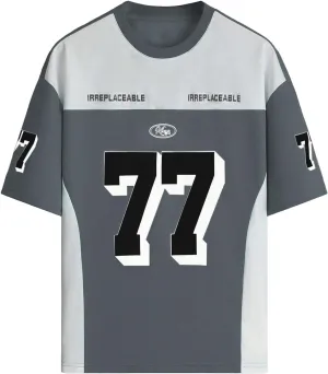 Verdusa Men's Oversized Jersey Shirts Colorblock Graphic Tees Drop Shoulder T Shirt