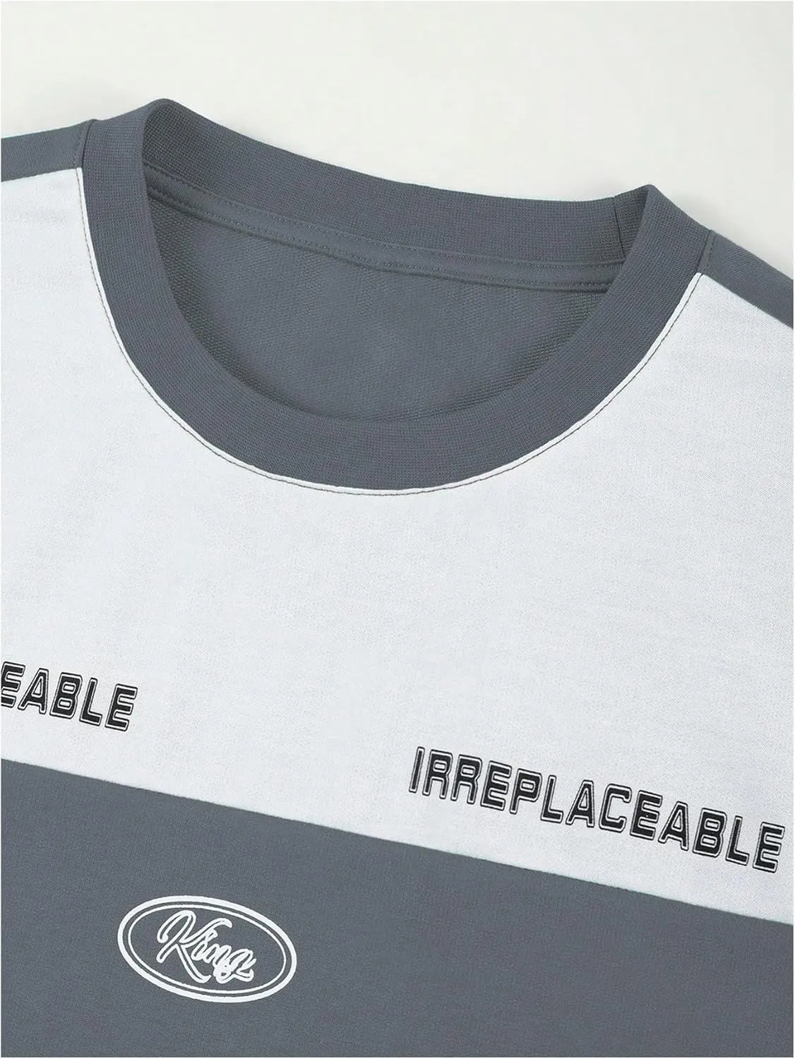 Verdusa Men's Oversized Jersey Shirts Colorblock Graphic Tees Drop Shoulder T Shirt