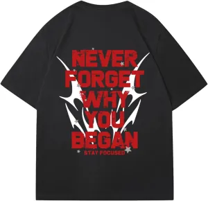 Verdusa Men's Oversized Letter Print Graphic Tees Drop Shoulder Short Sleeve Streetwear T Shirt