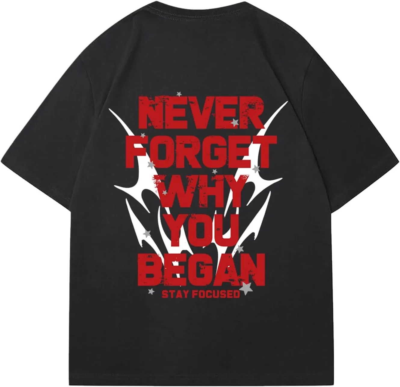 Verdusa Men's Oversized Letter Print Graphic Tees Drop Shoulder Short Sleeve Streetwear T Shirt