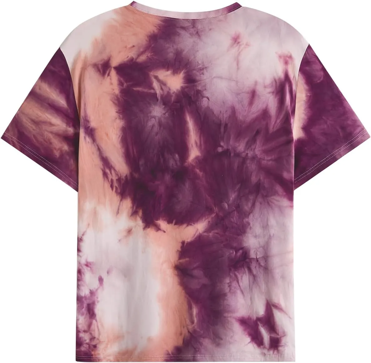Verdusa Men's Tie Dye Short Sleeve Round Neck Graphic Tee Tops