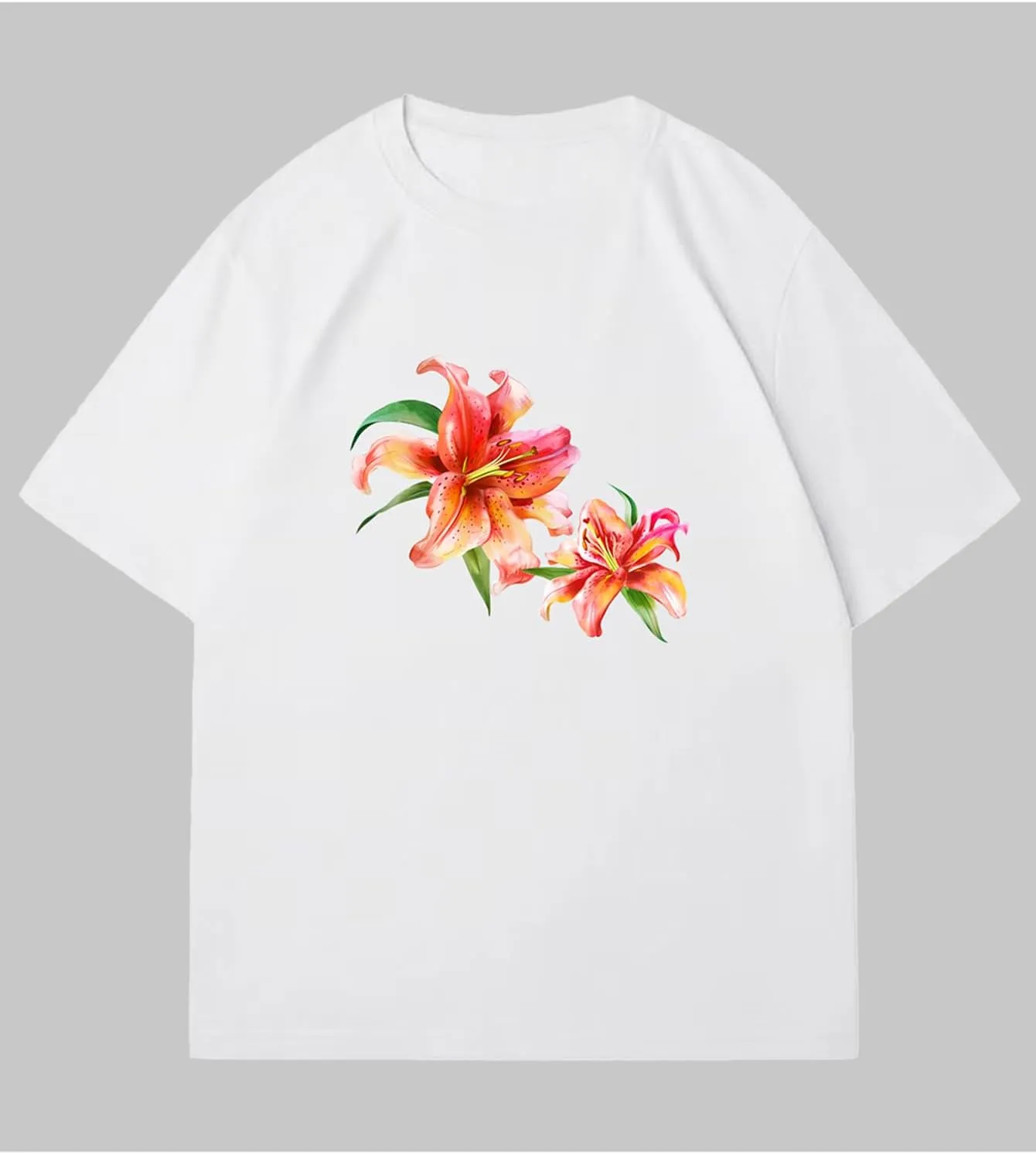 Verdusa Women's Boho Floral Graphic Tees Crew Neck Short Sleeve Summer Oversized Tshirts
