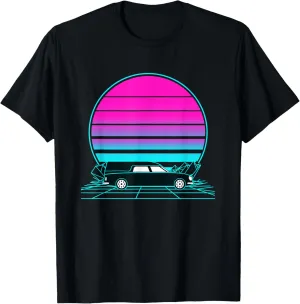 Vintage Retro Sunset Hearse T-Shirt