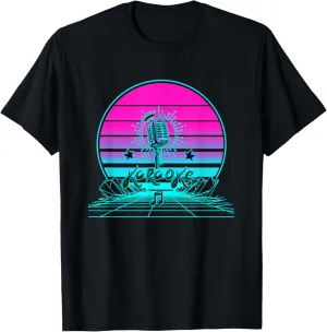Vintage Retro Sunset Karaoke King T-Shirt