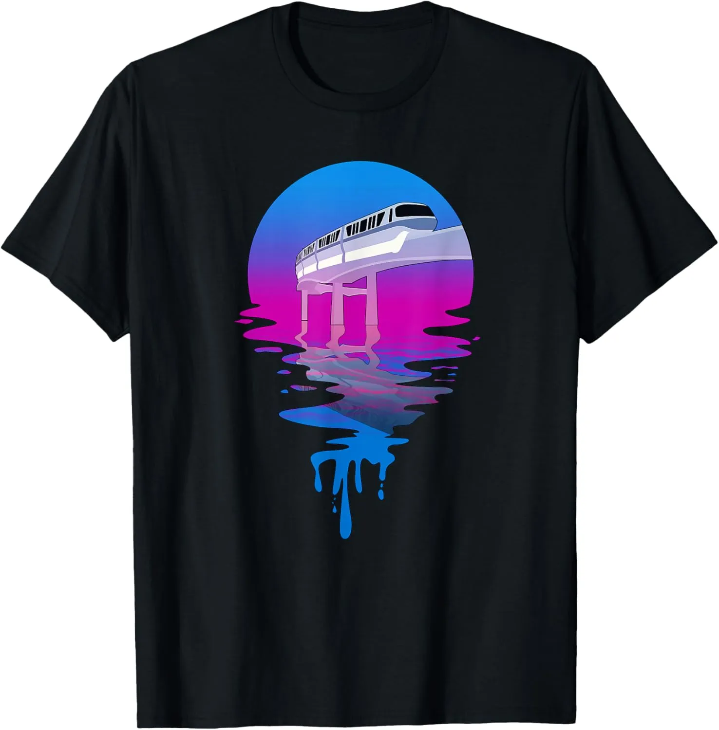 Vintage Retro Sunset Monorail T-Shirt