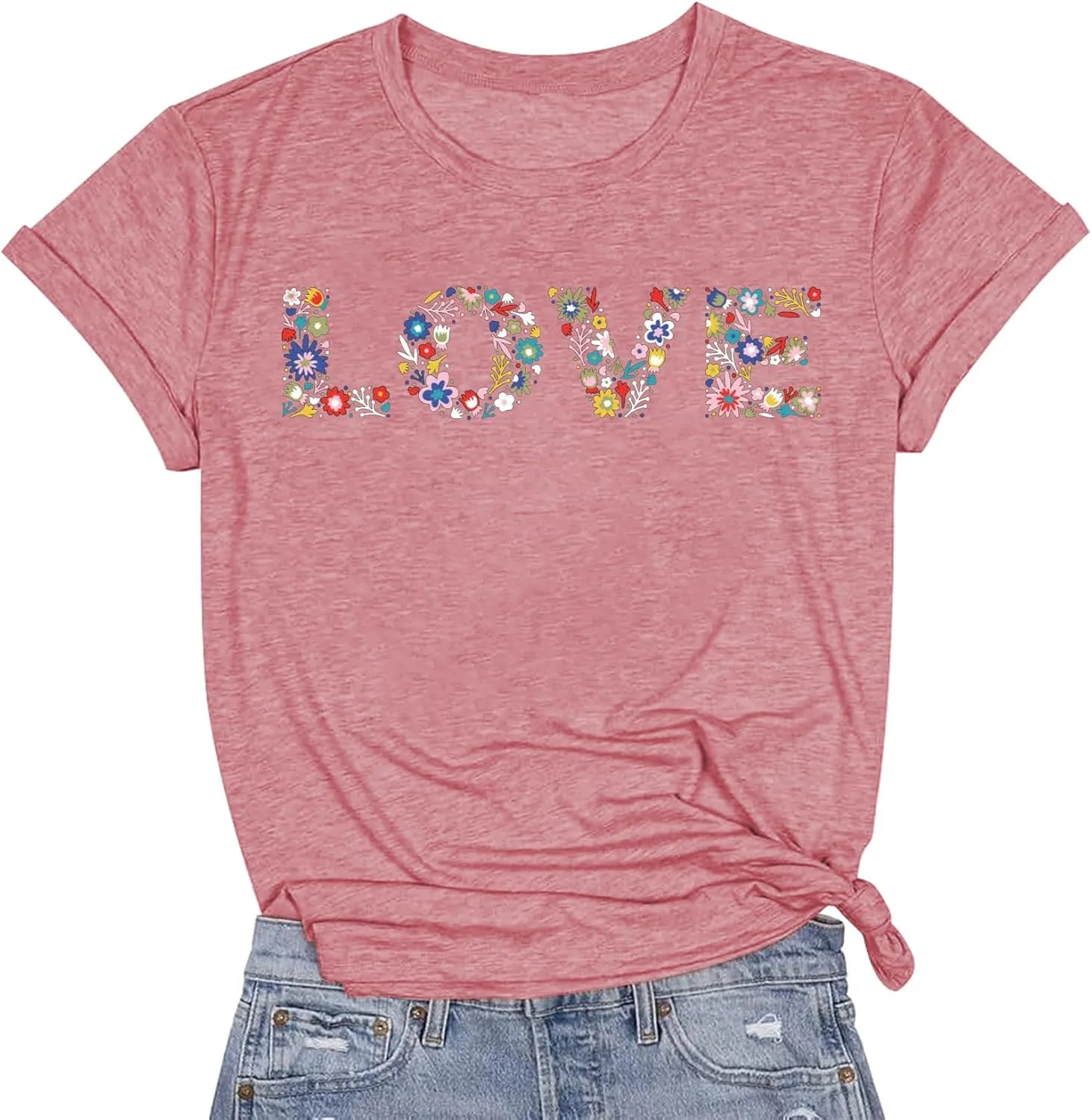 Wildflower Shirts Women Vintage Summer Flower Graphic Tees Cute Garden Plant Lover Tops