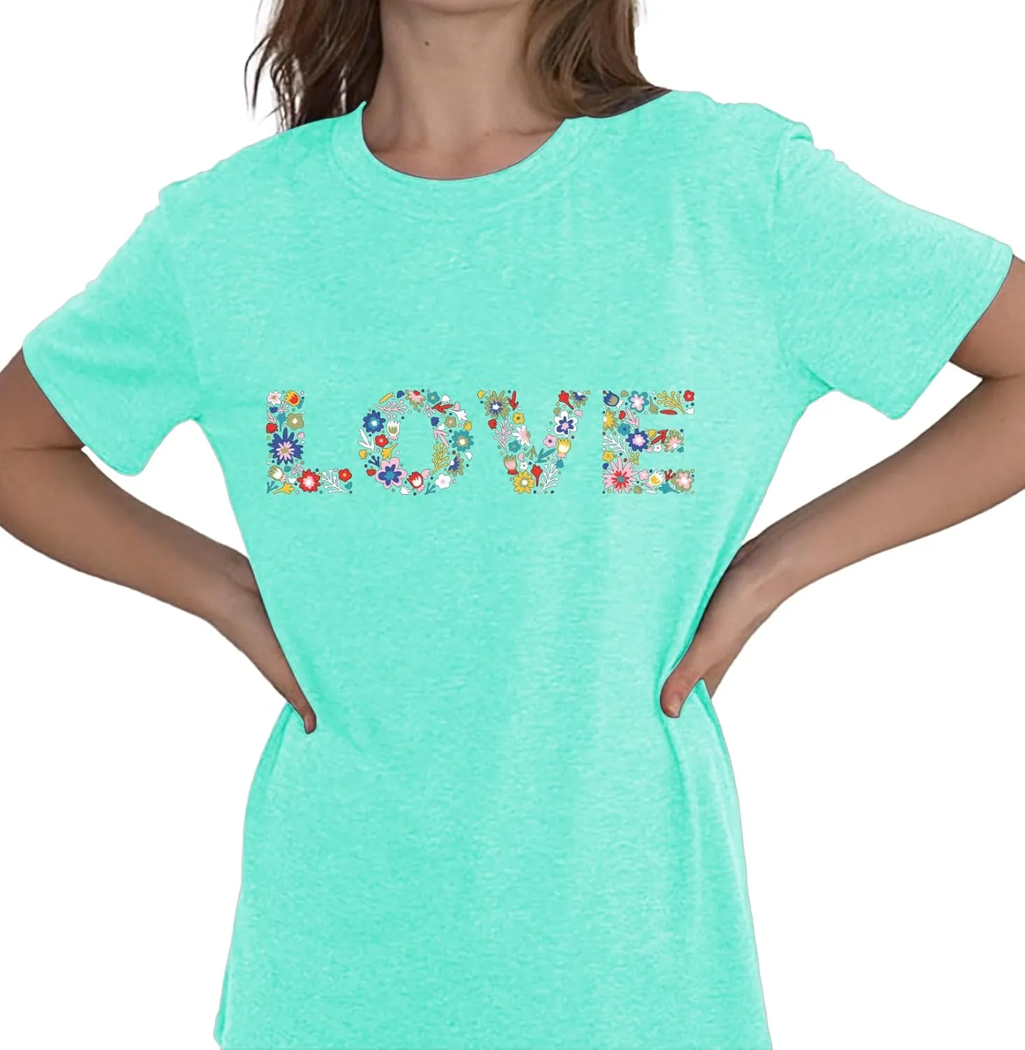 Wildflower Shirts Women Vintage Summer Flower Graphic Tees Cute Garden Plant Lover Tops
