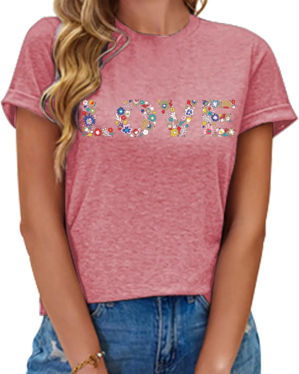 Wildflower Shirts Women Vintage Summer Flower Graphic Tees Cute Garden Plant Lover Tops
