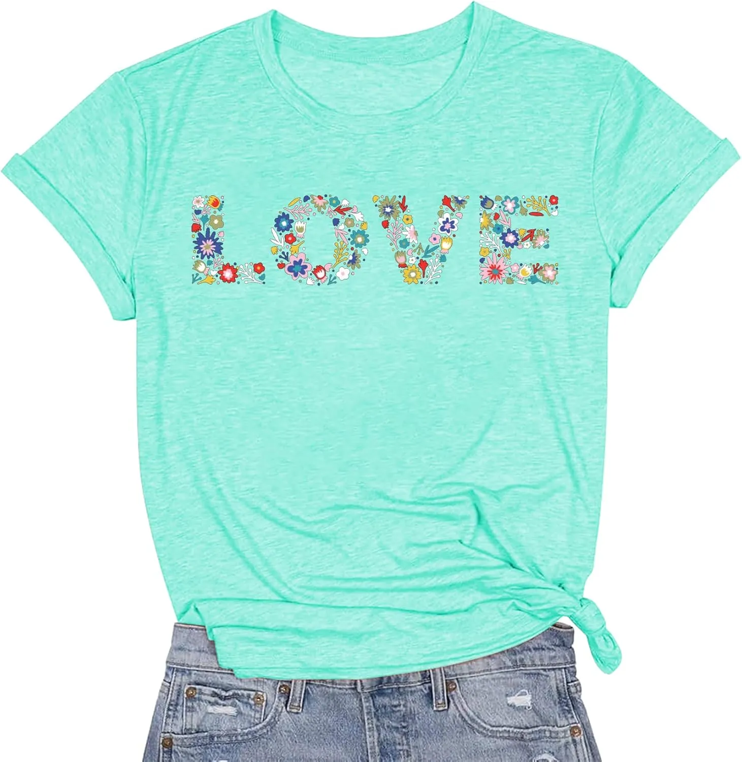 Wildflower Shirts Women Vintage Summer Flower Graphic Tees Cute Garden Plant Lover Tops