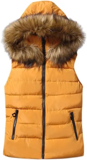 Winter Thicken Puffer Coat Women Short Outerwear Cotton-Padded Jackets Pocket Faux Hooded Vest Coats Colorful T Shirt Women