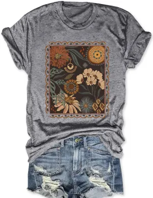 Women Vintage T Shirt Funny Summer Short Sleeve Tops Print Graphic Tees