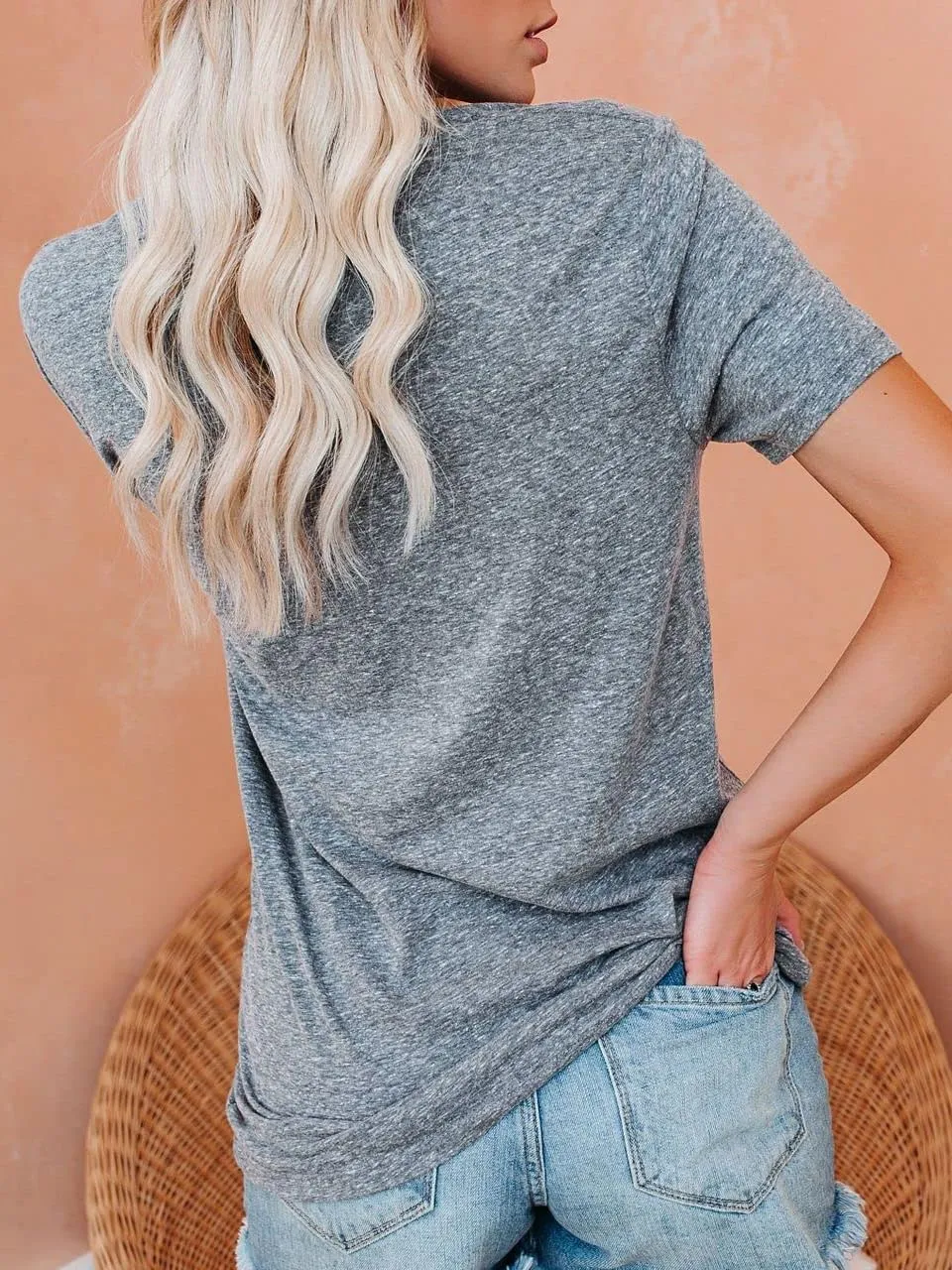 Women Vintage T Shirt Funny Summer Short Sleeve Tops Print Graphic Tees