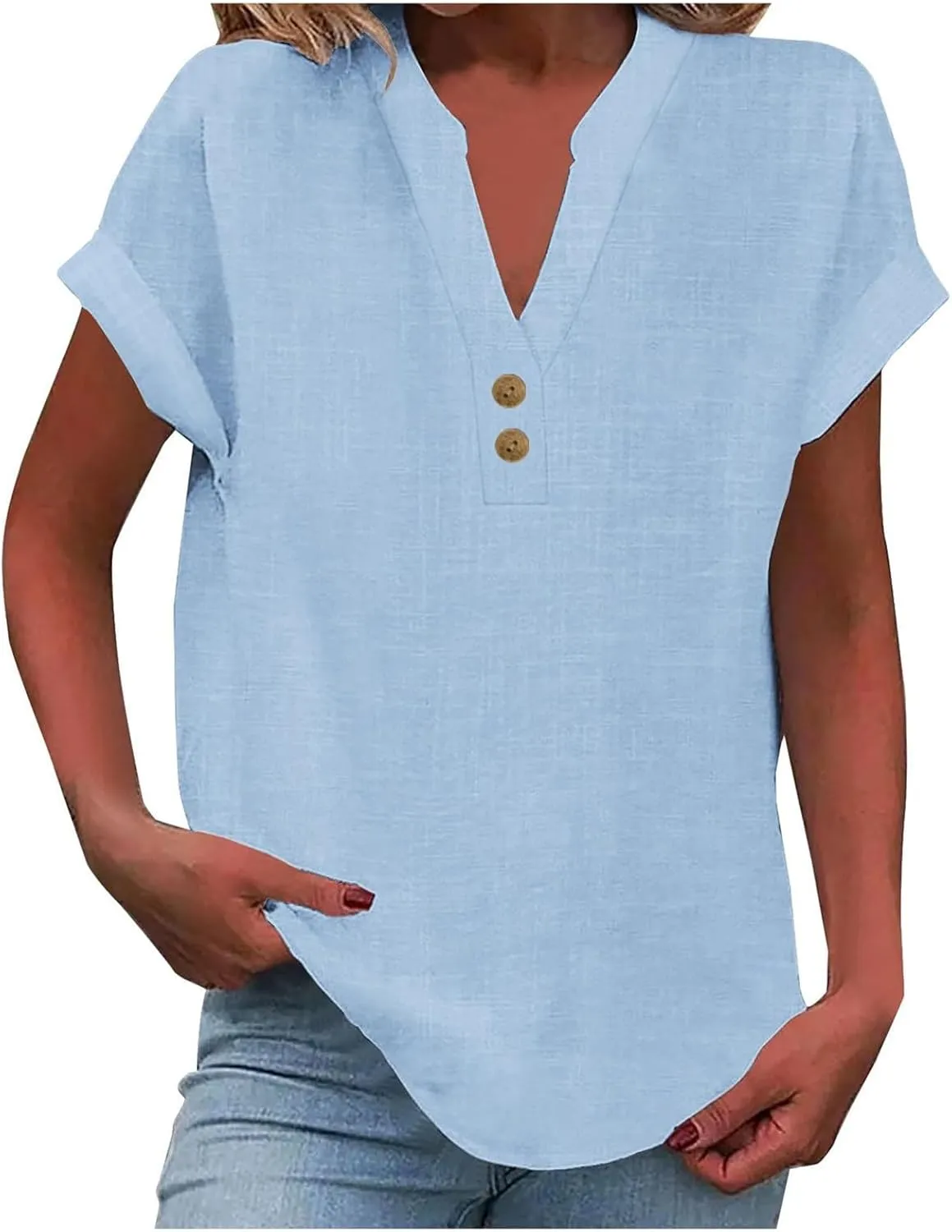 Womens Button Down Shirts Short Sleeve Cotton Gauze Tops Summer Beach Linen Shirt Dresses Blouses Oversized Coverups