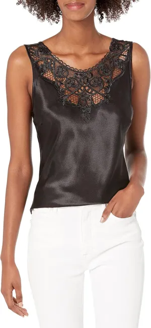 Women's Charmeuse Camisole with Medallion Lace