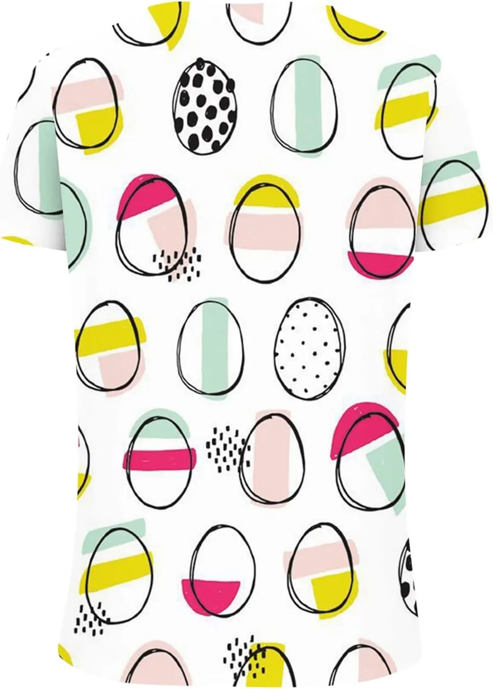 Womens Easter Shirts Short Sleeve V-Neck Easter's Day Tops Rabbits Bunny T-Shirt Floral Print Boho Tees Tunic Top