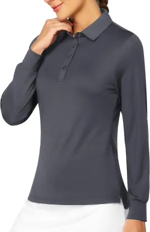 Women's Golf Shirt Short Long Sleeve Polo Shirts Lightweight Quick-Dry Workout Daily Work Shirts Tops for Women