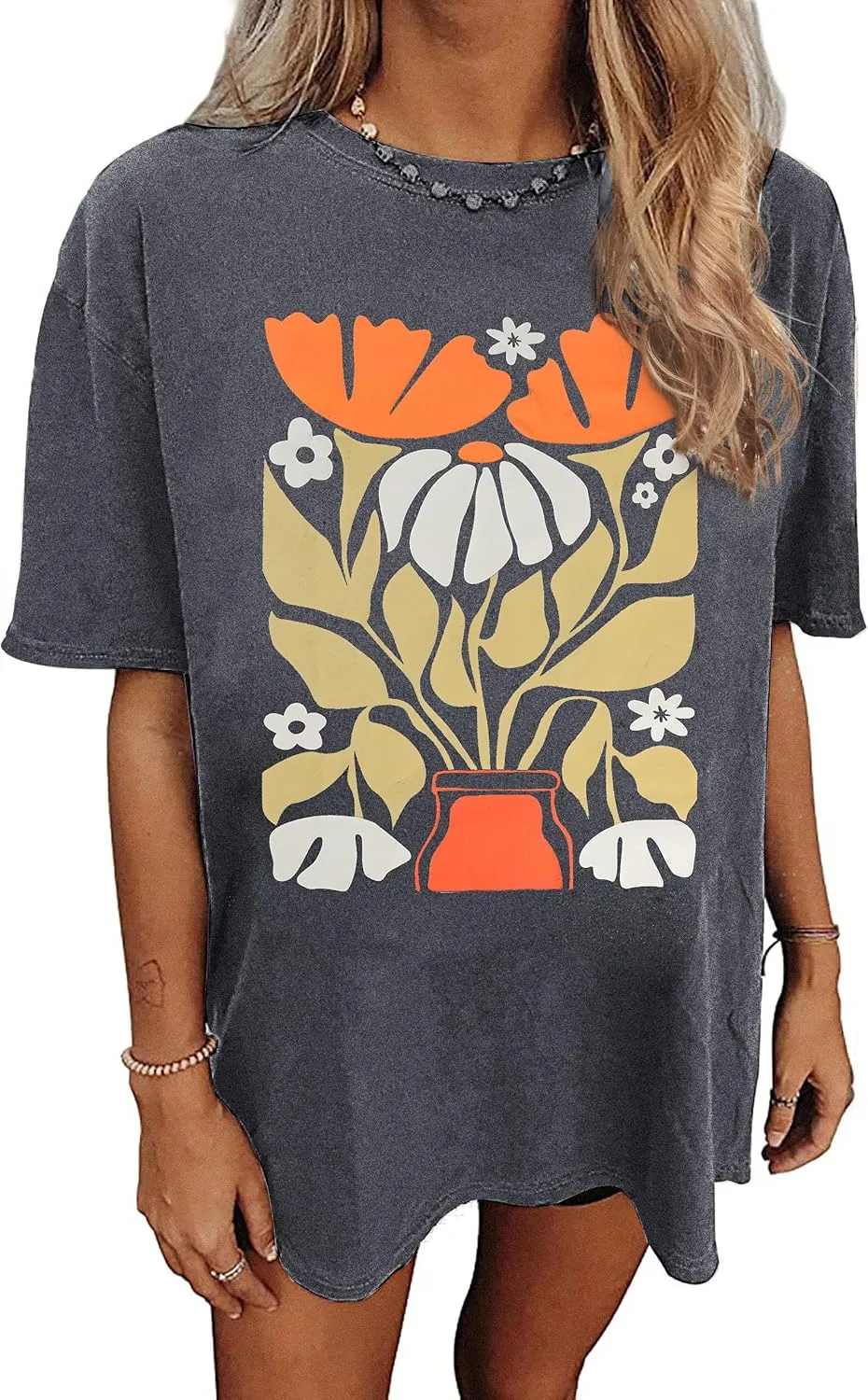 Womens Graphic Tees Vintage Tshirt Short Sleeve Country Music Shirt Casual Plant Tops