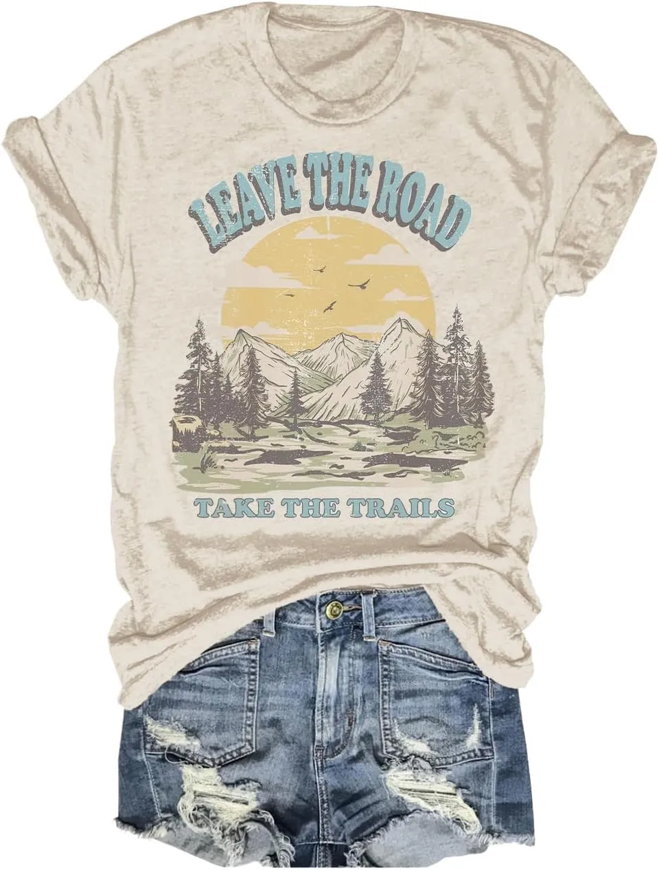 Women's Nature Camping Mountain Hiking Lovers Shirt Adventure Wild Outdoor Graphic Tees Tops