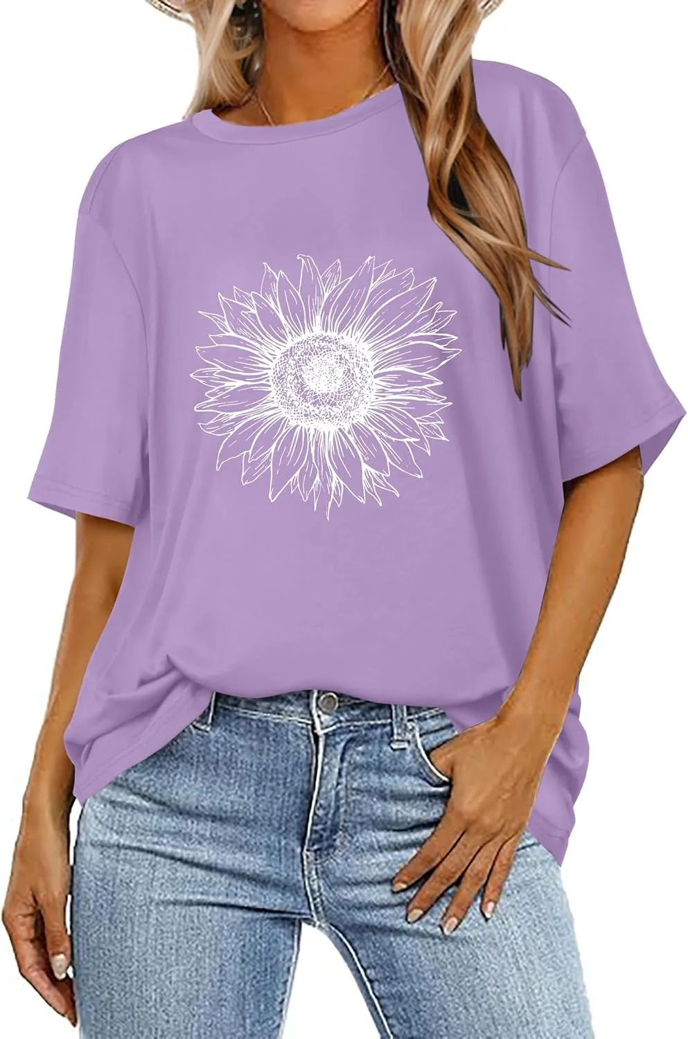 Womens Oversized T Shirts Loose Fit Graphic Tees Summer Casual Short Sleeve Tops