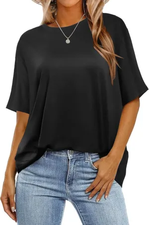 Womens Oversized T Shirts Loose Fit Graphic Tees Summer Casual Short Sleeve Tops