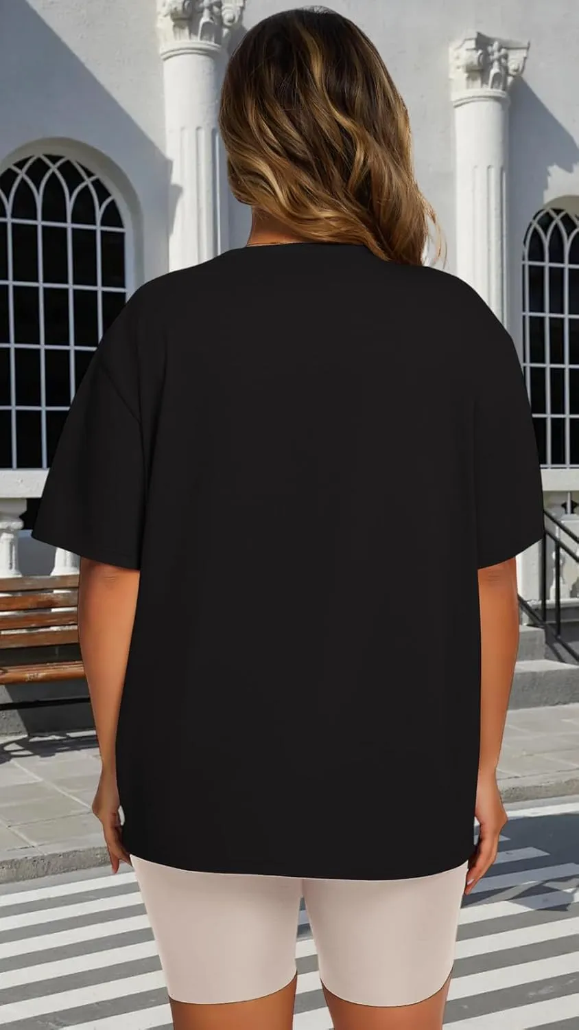 Womens Oversized T Shirts Loose Fit Graphic Tees Summer Casual Short Sleeve Tops