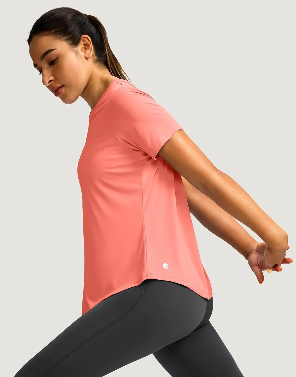 Women's Short Sleeve Workout Shirts Breathable UPF 50  Sun Protection T-Shirts Quick Dry Gym Running Hiking Tops