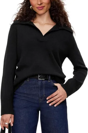 Women's Sweater, Commuting Long Sleeve Polo V Neck Knit Pullover Sweater Loose for Valentine's Day