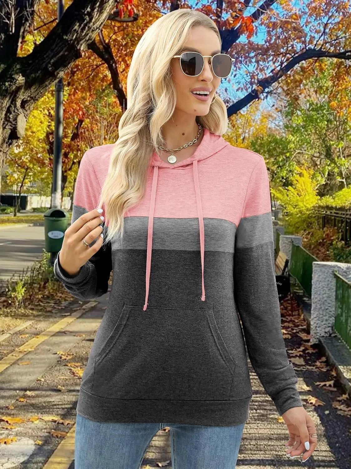 Womens Tops Ladies Tunics Casual Shirts Long Sleeve Hoodie Pullover Blouses Loose Fitting Tees Fashion Clothing Sweatshirts