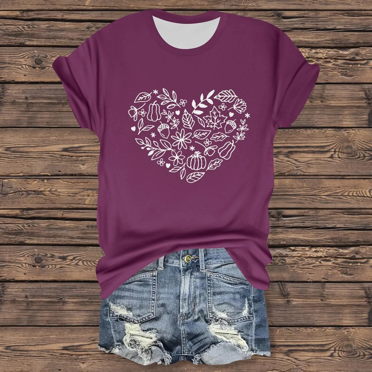 Womens Vintage Flowers T Shirt Boho Wildflower Graphic Loose Tees Cute Summer Short Sleeve Tops