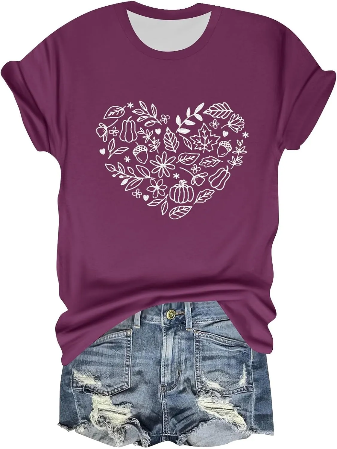 Womens Vintage Flowers T Shirt Boho Wildflower Graphic Loose Tees Cute Summer Short Sleeve Tops