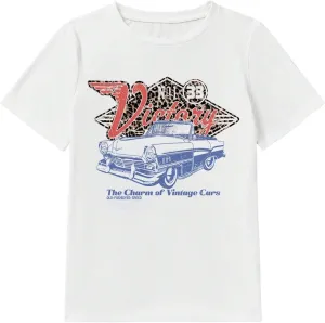Women's Vintage Graphic Tees Tops Short Sleeve Round Neck Drop Shoulder Summer T Shirt