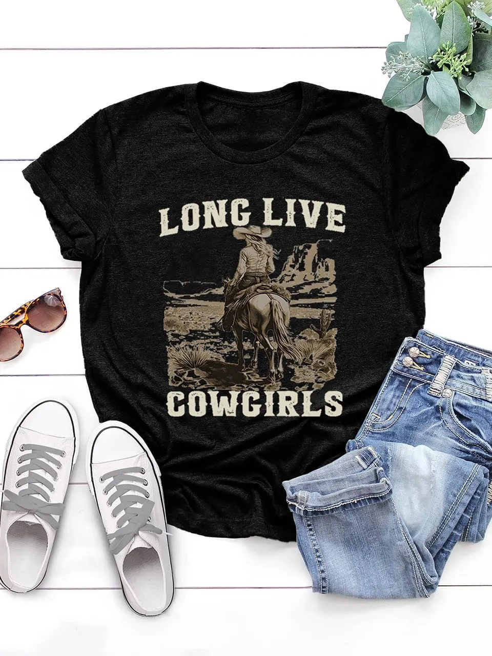 Womens Western Cowgirls Graphic Shirts Teen Girls Cute Country Music Short Sleeve Tshirt Tees