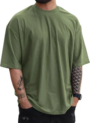YawYews Mens Fashion Short Sleeve Tshirts Workout Oversize Pullover Solid Color Casual Tees