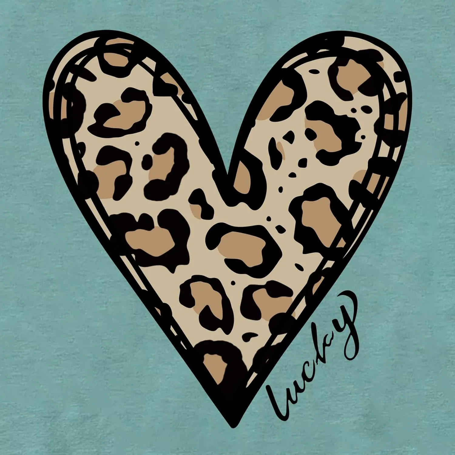 YITAN Women Graphic Tshirts Cute Leopard Heart Tops