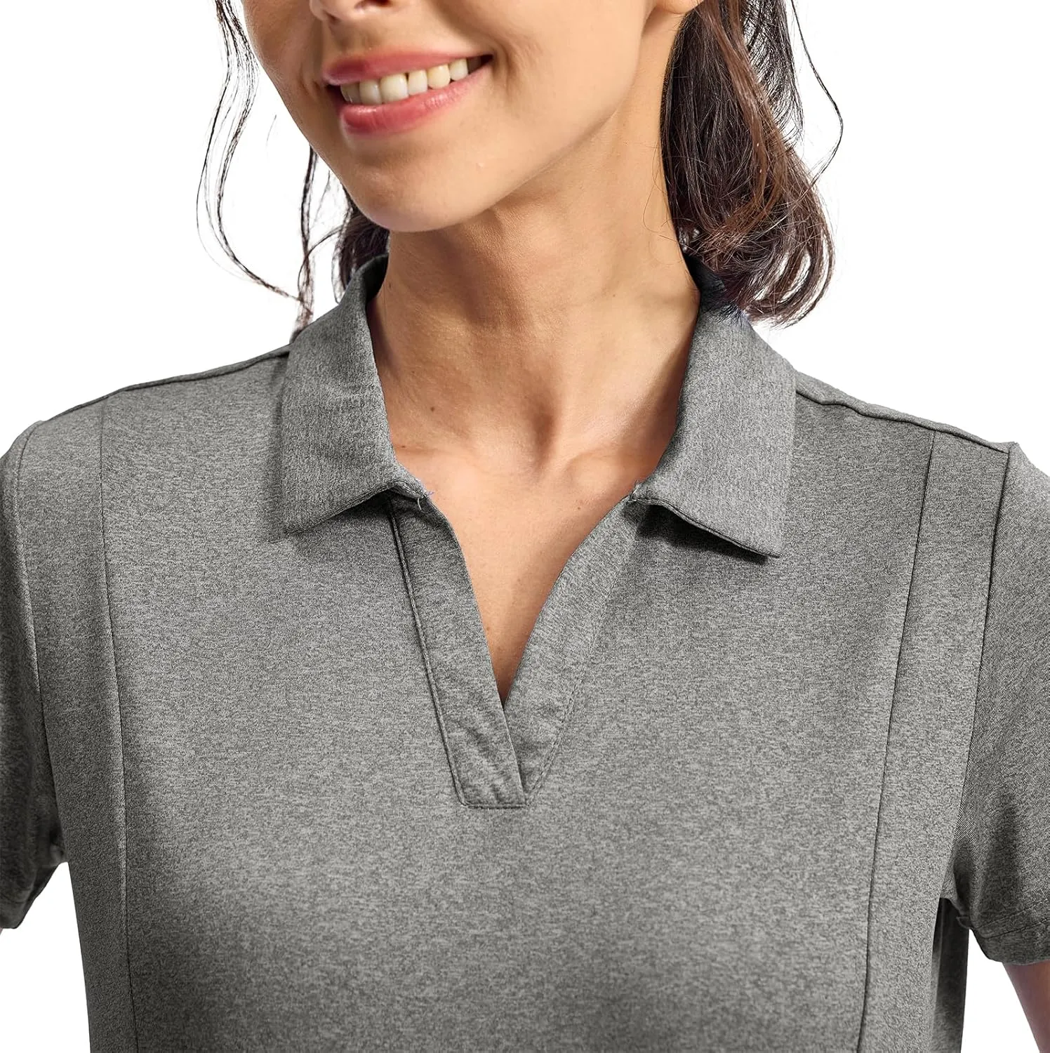 YSENTO Womens Golf Apparel Shirts Clothes V-Neck Tops Collared UPF 50  Dry Fit Short Sleeve Tennis Polo Shirts