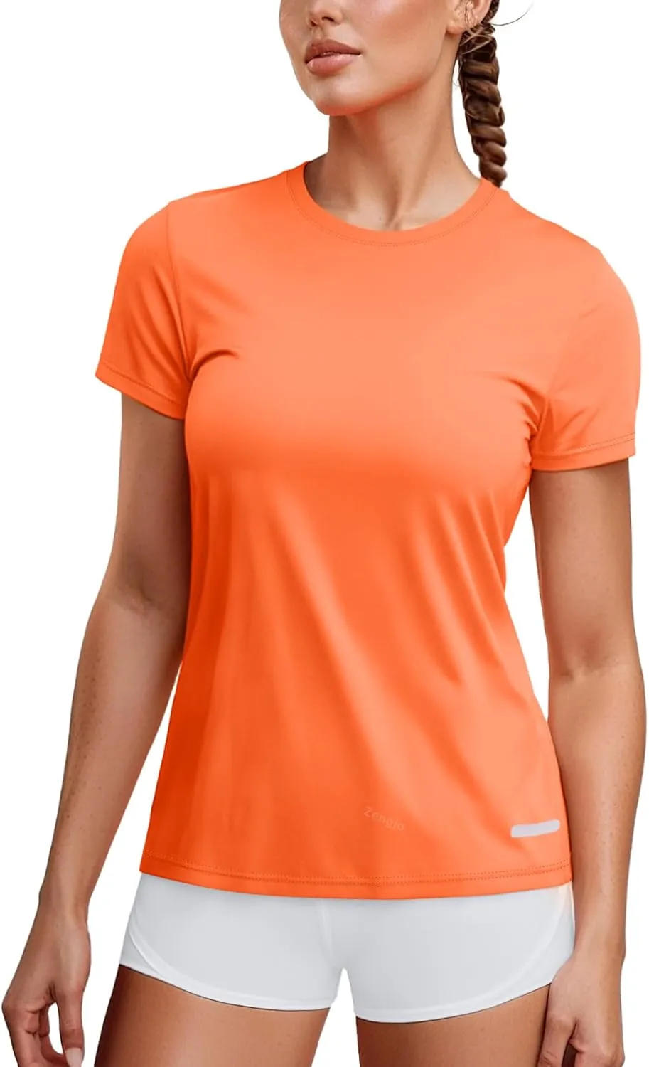 Zengjo Women's Short Sleeve Running Shirts UPF 50  Sun Protection SPF Quick Dry Athletic Workout T-Shirts