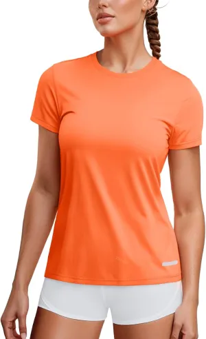Zengjo Women's Short Sleeve Running Shirts UPF 50  Sun Protection SPF Quick Dry Athletic Workout T-Shirts