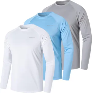 ZENGVEE Mens UPF 50  Swim Shirts Outdoor Long Sleeve Sun Protection Workout Shirts for Athletic,Running,Fishing,Hiking